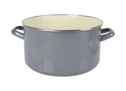 Krüger Emaille-Fleischtopf Mit Glasdeckel 24Cm Grau Best