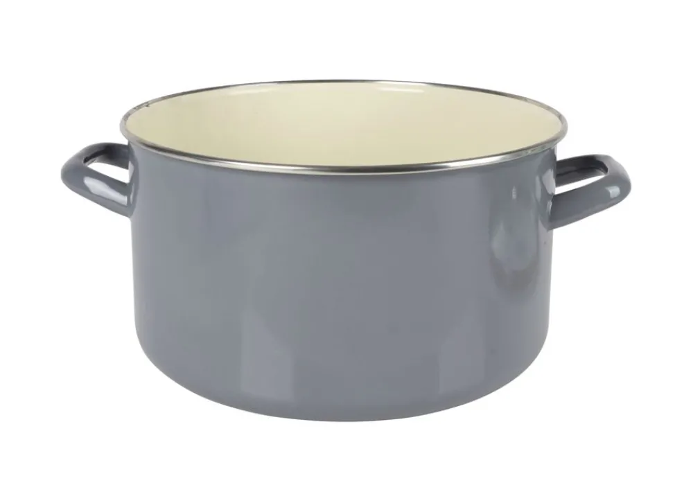 Krüger Emaille-Fleischtopf Mit Glasdeckel 24Cm Grau Best
