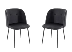 TP Esszimmerstuhle Aus Samt Mit Metallfusen 2Er-Set Schwarz Online