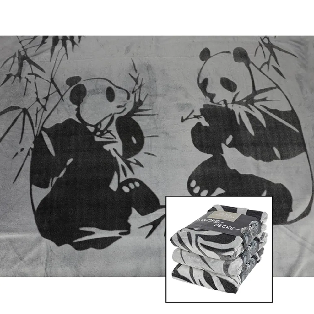 TP Flanell-Kuscheldecke Mit Panda-Print 150X200Cm Hot
