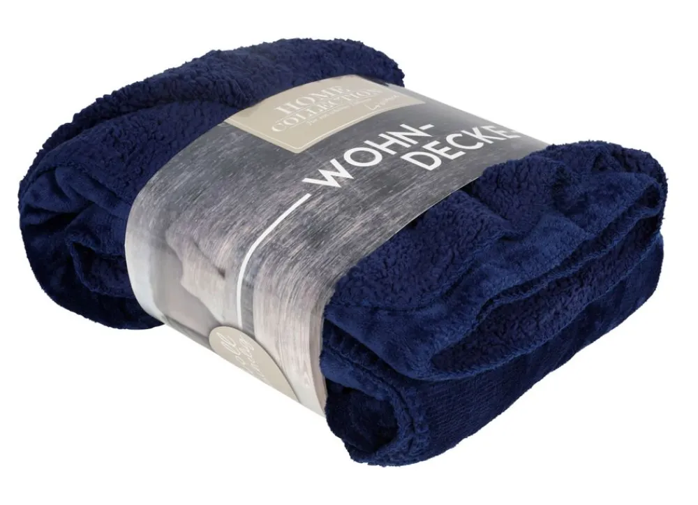 Home Collection Flanell-Wohndecke 150X200Cm Marineblau