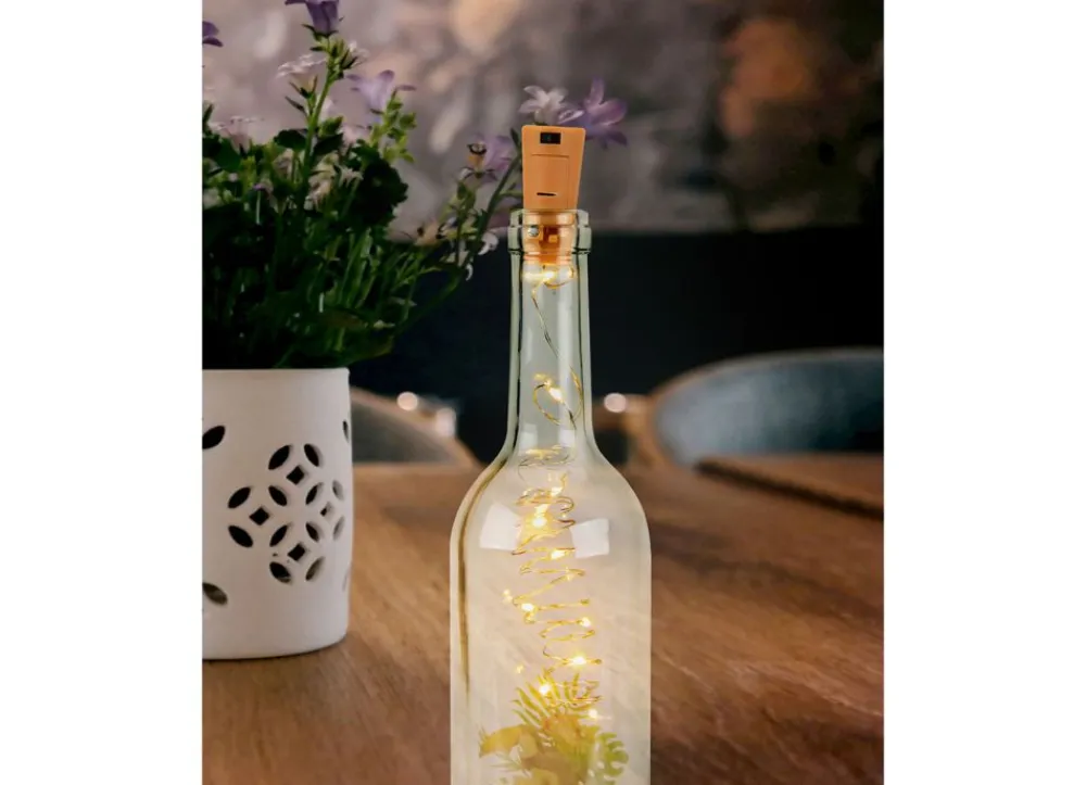 New Home Flaschenlichterkette Mit 10 Leds Warmweis Discount