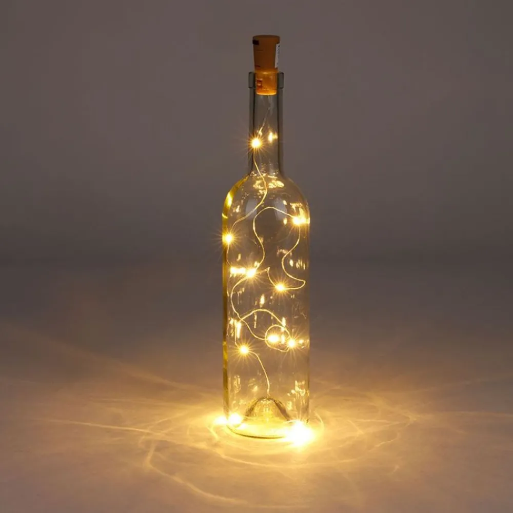 New Home Flaschenlichterkette Mit 10 Leds Warmweis Discount