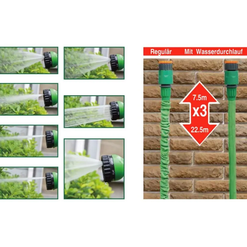 Grüner Jan Flexi Gartenschlauch 7,5-22,5M Hot