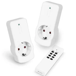HeiTech Funksteckdosen-Set Mit Fernbedienung 3-Teilig Weis New
