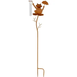 TP Gartenstecker Regenmesser Frosch 99Cm Rostbraun Discount
