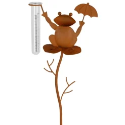 TP Gartenstecker Regenmesser Frosch 99Cm Rostbraun Discount