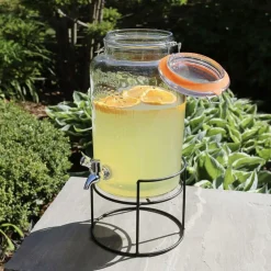 TP Getrankespender Aus Glas 5L Mit Metallstander New