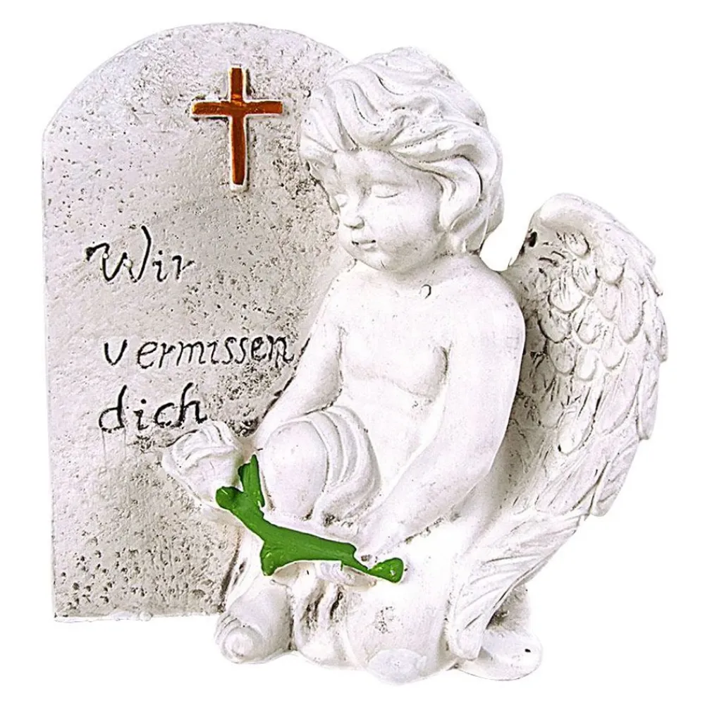 TP Grab-Spruchstein Engel Mit Rose 17X20,5X10Cm Outlet