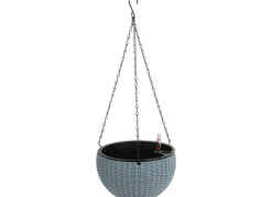Grüner Jan Gruner Jan Hangeampel Rattanoptik 22Cm Rauchblau Discount