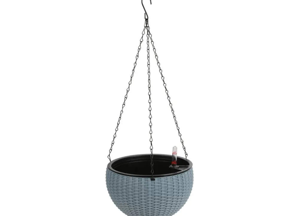 Grüner Jan Gruner Jan Hangeampel Rattanoptik 22Cm Rauchblau Discount
