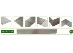 Grüner Jan Gruner Jan Rasenkanten-Set Verzinkt 118X13Cm 4-Teilig Discount