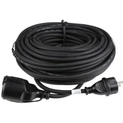 TAS Electronics Gummi-Verlangerungskabel Fur Den Ausenbereich 25 Meter Schwarz