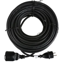 TAS Electronics Gummi-Verlangerungskabel Fur Den Ausenbereich 25 Meter Schwarz