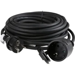 TAS Electronics Gummi-Verlangerungskabel Fur Den Ausenbereich 10 Meter Schwarz Hot