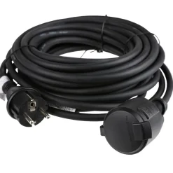 TAS Electronics Gummi-Verlangerungskabel Fur Den Ausenbereich 10 Meter Schwarz Hot