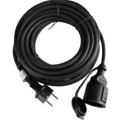 TAS Electronics Gummi-Verlangerungskabel Fur Den Ausenbereich 10 Meter Schwarz Hot