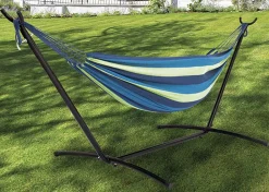 Sunny Moments Hangematte Mit Gestell 270X108X100Cm Blau Gestreift Online