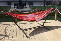Sunny Moments Hangematte Mit Gestell 270X108X100Cm Rot Gestreift Sale