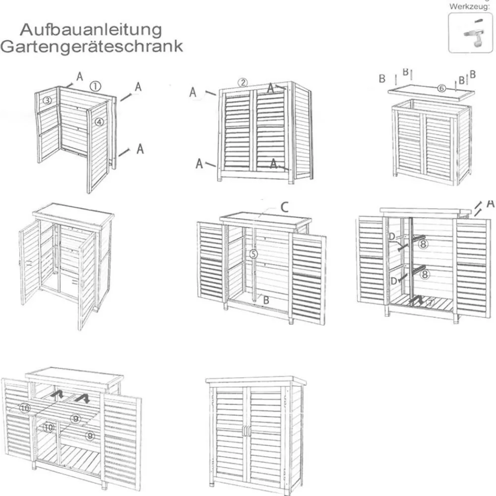 TP Holz-Gartengeräteschrank Honey 96Cm Discount