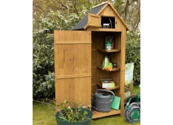 TP Holz-Gartenschrank 179Cm Natur New