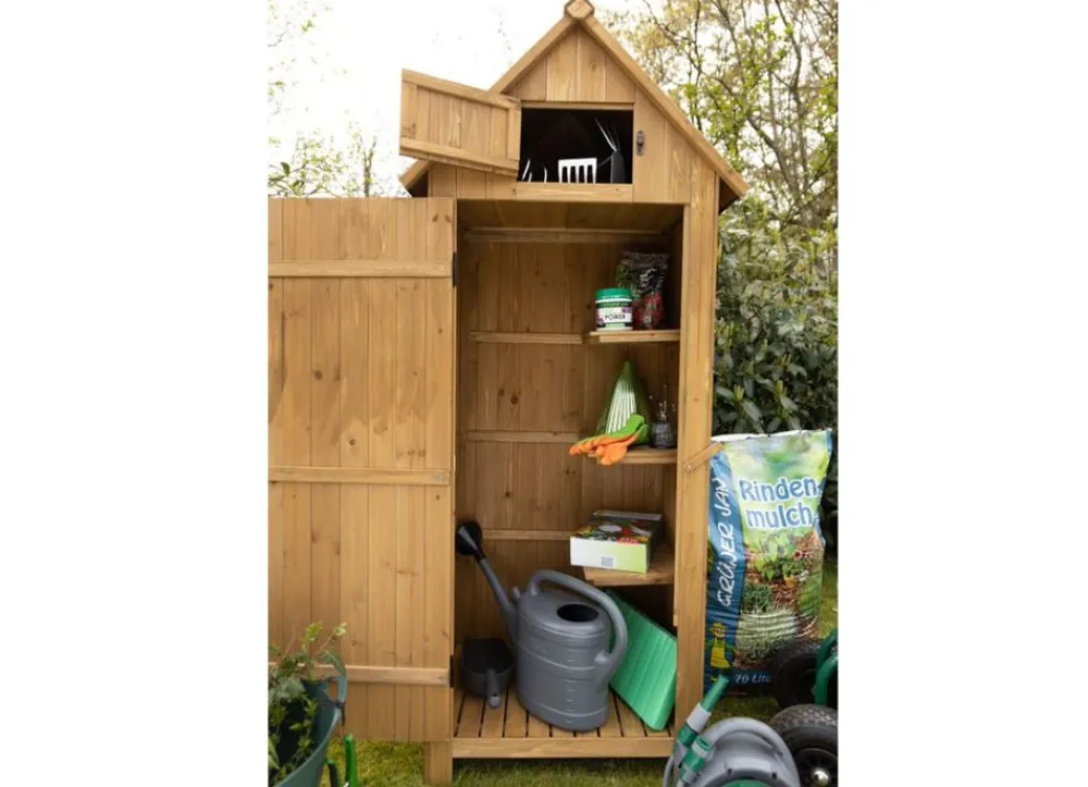 TP Holz-Gartenschrank 179Cm Natur New
