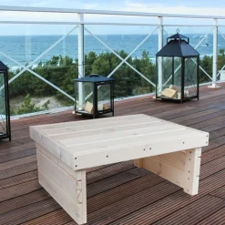 TP Holz-Gartentisch 70X32X59Cm White-Washed New