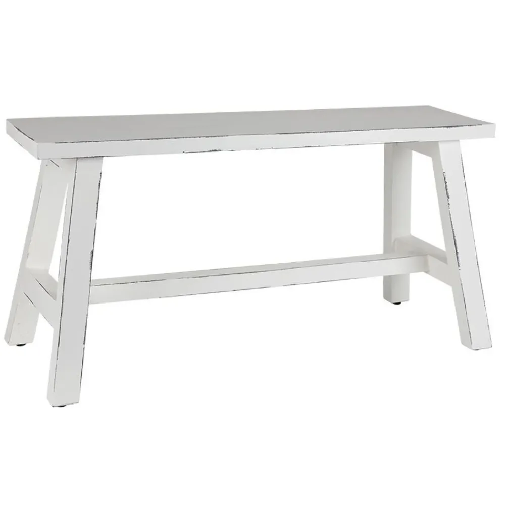 TP Holz-Sitzbank Ranch Used-Look 90X34X46Cm Weis Hot