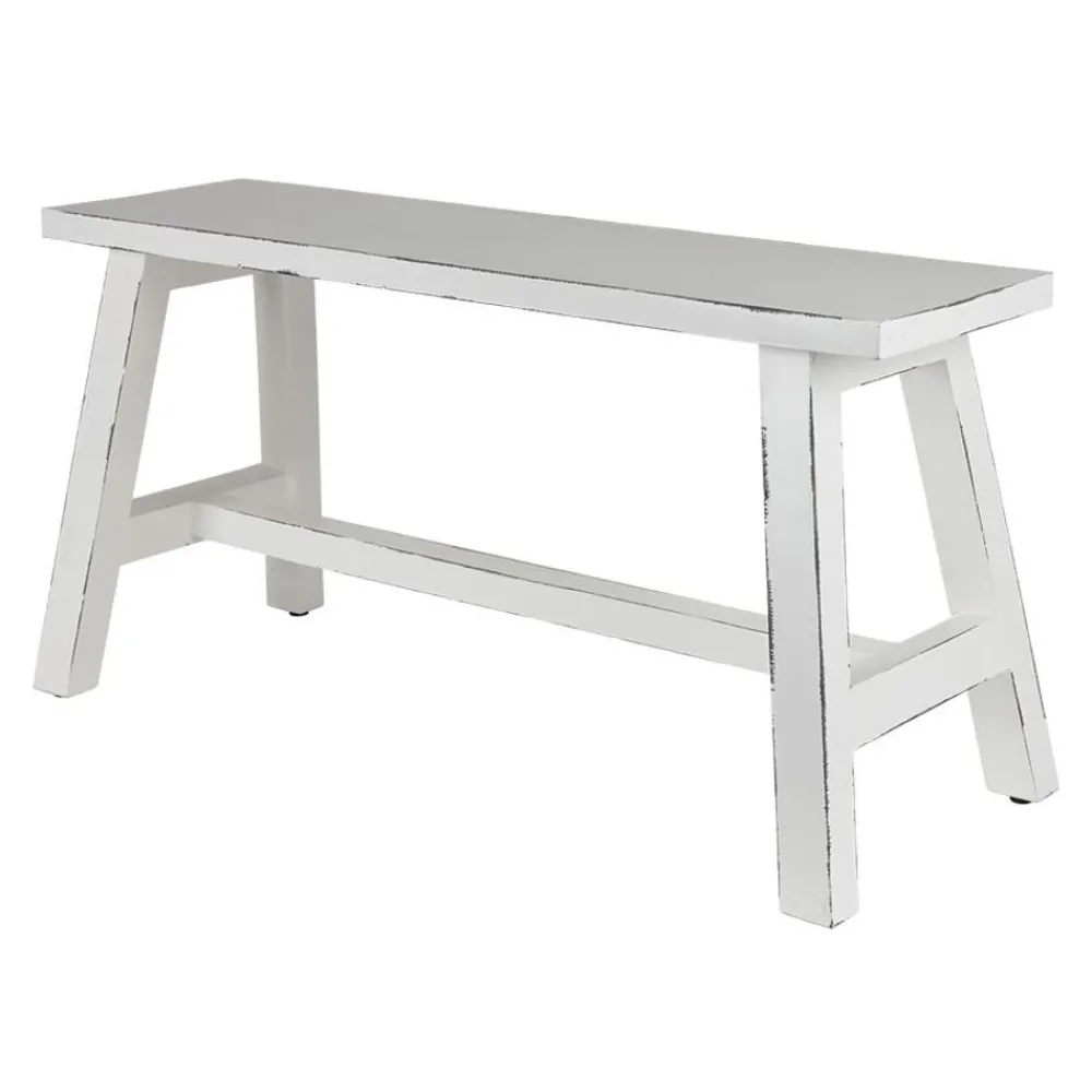 TP Holz-Sitzbank Ranch Used-Look 90X34X46Cm Weis Hot