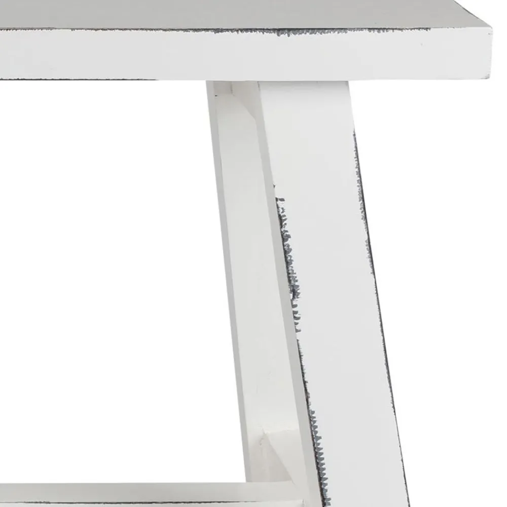TP Holz-Sitzbank Ranch Used-Look 90X34X46Cm Weis Hot