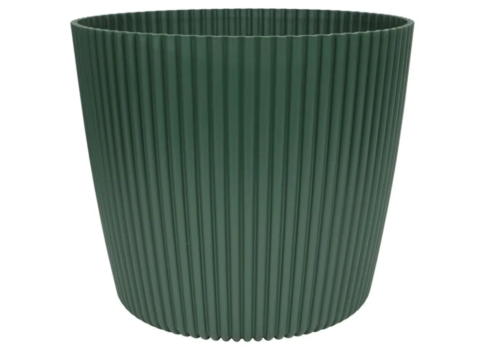 Prosperplast Indoor-Ubertopf Milly Rillendesign 29Cm Piniengrun Discount