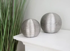 New Home Keramik-Dekokugel Klein 12,5X12Cm Silber Clearance