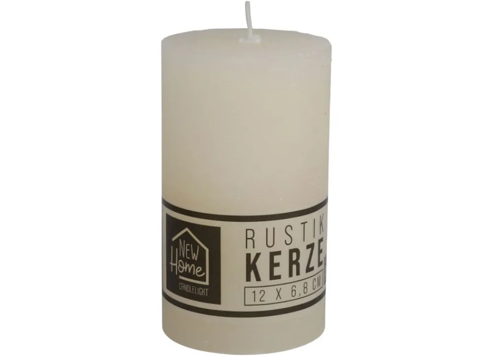 New Home Candlelight Kerze Rustikal 68X120Mm Champagner Best