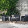 Keter Lounge-Sitzgruppe Rosalie Mit Sitzkissen Graphit Clearance