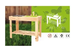 Kids in the Garden Kinder-Spielkuche Aus Holz 78X72X40Cm Hot