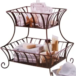 TP Korb-Etagere Aus Metall 2-Stockig New