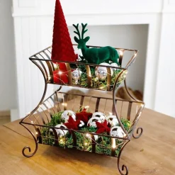 TP Korb-Etagere Aus Metall 2-Stockig New