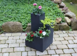 Jelenia Plast Kubus Wendeltreppentopf 40X40Cm Anthrazit Hot