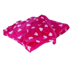 Home Collection Kuscheldecke Herzen 130X160Cm Mit Beutel Pink New