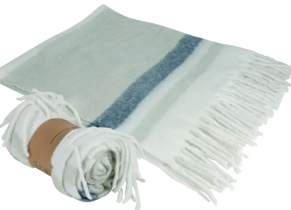 Home Collection Kuscheldecke Mit Fransen 130X150Cm Graugrun Outlet