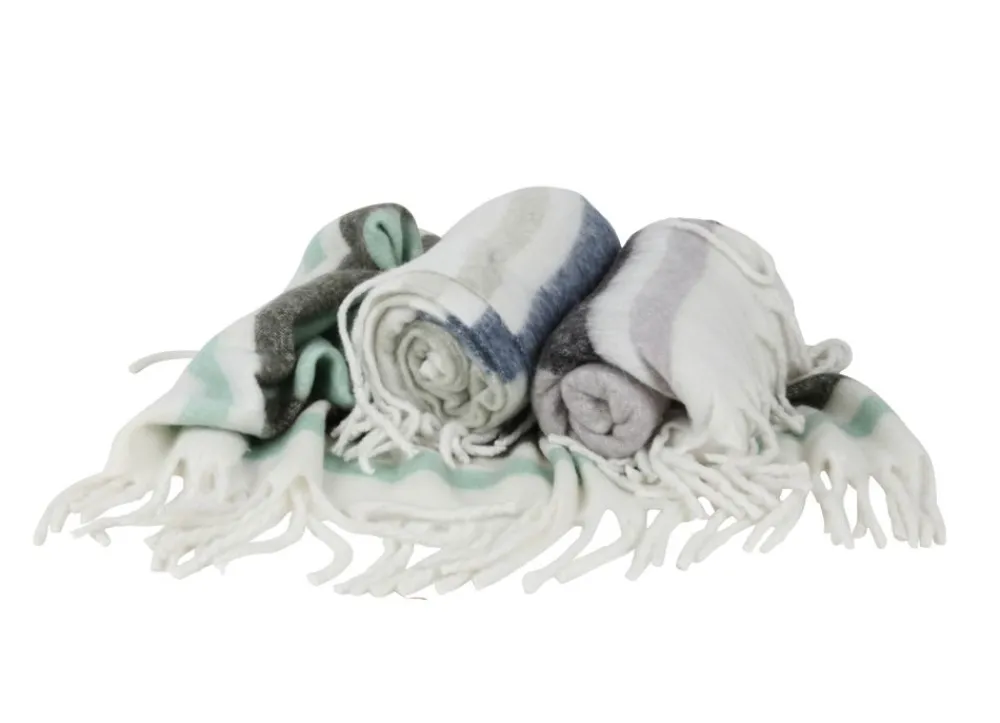 Home Collection Kuscheldecke Mit Fransen 130X150Cm Graugrun Outlet