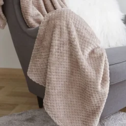 Pseudohersteller Kuscheldecke Mit Waffelmuster 150X200Cm Taupe Discount