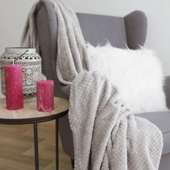 Pseudohersteller Kuscheldecke Mit Waffelmuster 150X200Cm Grau Outlet