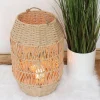New Home Laterne Aus Naturfaser Mit Glaseinsatz 36Cm Sale