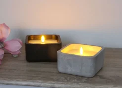 New Home Led-Kerze Mit Zementoptik Und Flackerlicht 12X12X6,5Cm Hot