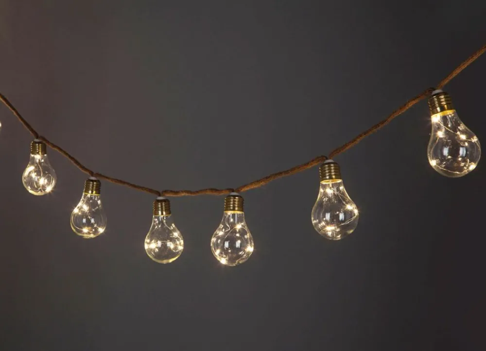 TP Led-Solar-Lichterkette Gluhbirnendesign Am Seil 4,4M Warmweis