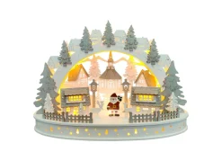 New Home Christmas Led-Weihnachtslandschaft Aus Holz Mit Timer 42X13X28,5Cm Warmweis Outlet