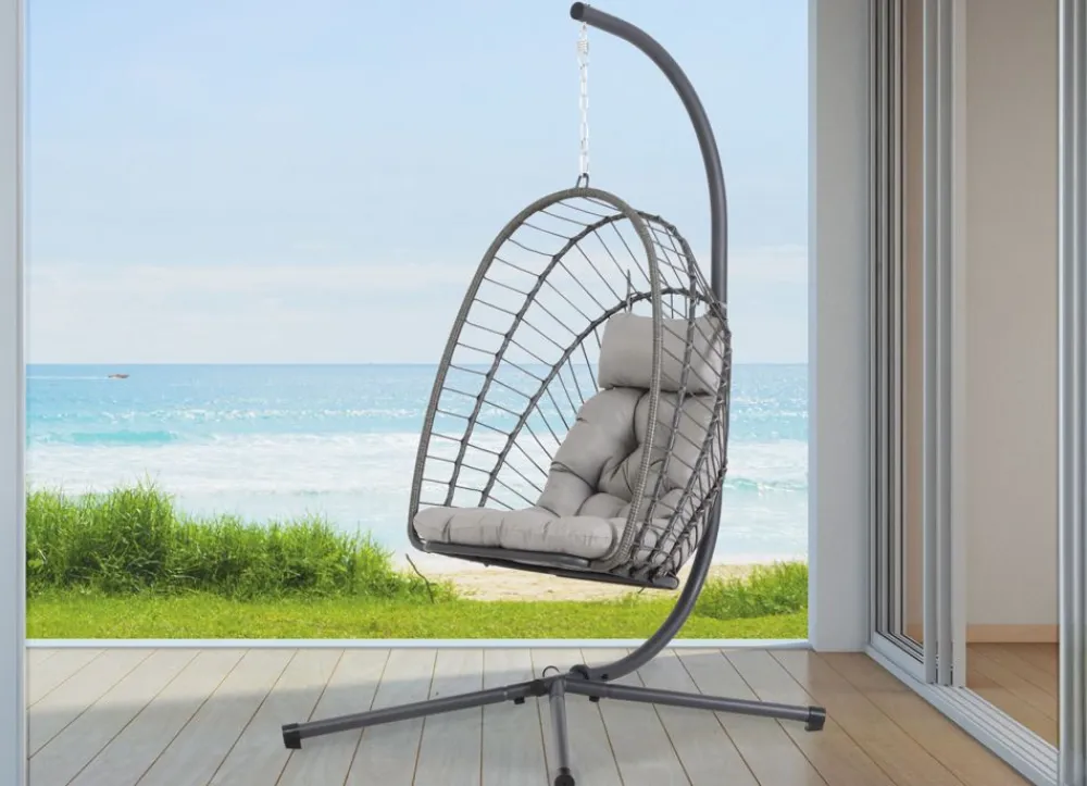 Sunny Moments Lounge-Hängesessel Faltbar Anthrazit Online