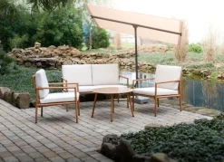 Sunny Moments Lounge-Sitzgruppe Mit Sitzkissen In Bambusoptik Outlet