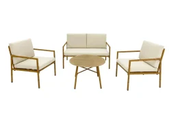 Sunny Moments Lounge-Sitzgruppe Mit Sitzkissen In Bambusoptik Outlet